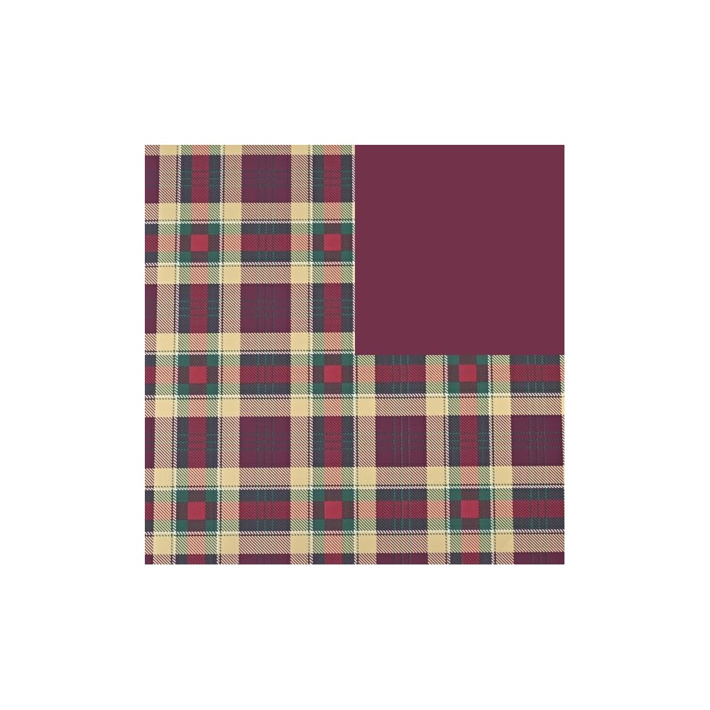 ROTOLO CARTA CM.100X25MT GOLD TARTAN BORDEAUX